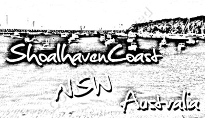 Shoalhaven Harbour Front B&W Text